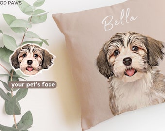 Custom Pet Pillow Using Pet Photo + Name Custom Cat Dog Pillow Personalized Cat Pillows Cases Cat Picture Pillow Pet Picture Pillow