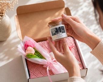Custom Pet Memorial Gift Box: Pet Loss Sympathy Gift Set with Candle and Blanket