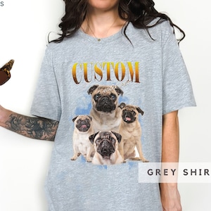 Custom Vintage Pet Shirt Pet Photo Name Custom Dog Shirt Personalized Dog Shirt Custom Dog T Shirts for Humans Custom Cat Shirt 90's Tee zdjęcie 6