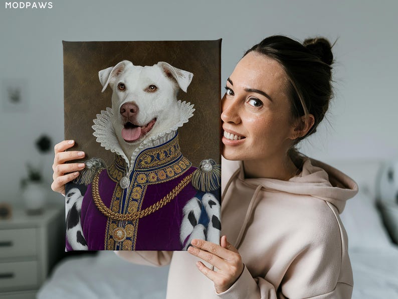 Custom Royal Pet Portraits Using Pet Photo Personalized Digital Dog Cat Pet Custom Pet Art Personalized King or Queen Pet Art Royalty image 7