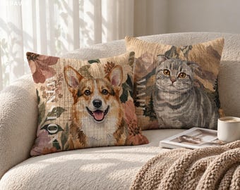 Personalisiertes Kissen mit Haustierfoto – Individuelles Hunde- oder Katzenporträt als einzigartiges Erinnerungsgeschenk