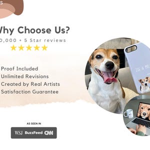May include: An advertisement for Modpaws featuring a smiling dog, a phone case with dog portraits, and a laptop displaying a dog image. Text includes "Why Choose Us?" and "20,000 + 5 Star reviews."