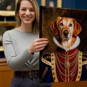 Custom Royal Pet Portraits Using Pet Photo Personalized Digital Dog Cat Pet Custom Pet Art Personalized King or Queen Pet Art Royalty image 2