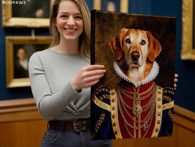 Custom Royal Pet Portraits Using Pet Photo Personalized Digital Dog Cat Pet Custom Pet Art Personalized King or Queen Pet Art Royalty image 2