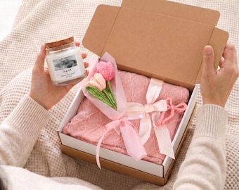 Custom Cat Memorial Gift Box Pet Loss Sympathy Set with Candle and Blanket