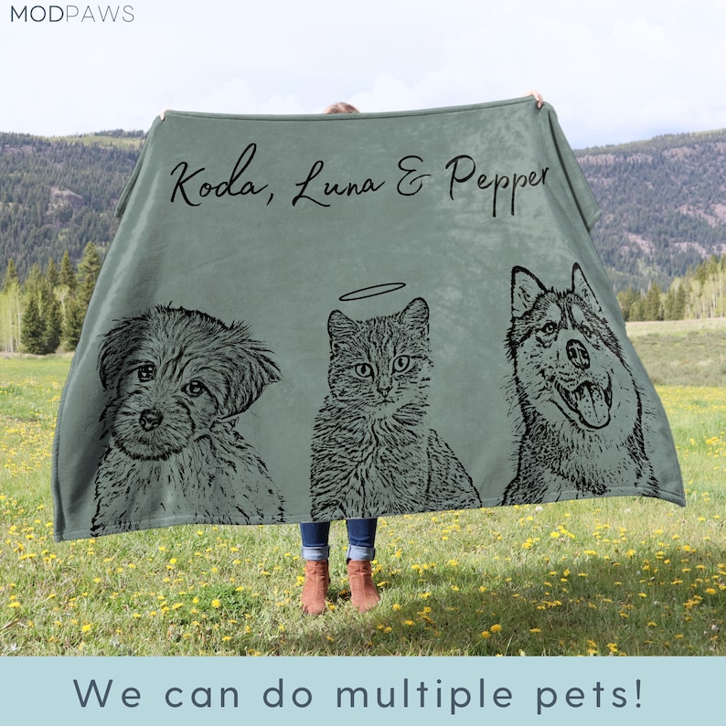 Custom Pet Blanket Using Pet Photo Name Custom Dog Blanket Personalized Dog Blankets Cat Picture Blanket Pet Photo Blanket Dog Dad Gift image 4