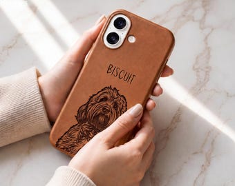 Custom Dog Photo Engraved Phone Case Personalized Pet Cover Trendy Cat iPhone Mom Gift