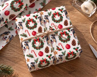 Personalisierte Weihnachtsgeschenkpapiere für Haustiere mit Foto, individuelle Katzen- und Hunde-Geschenkverpackung