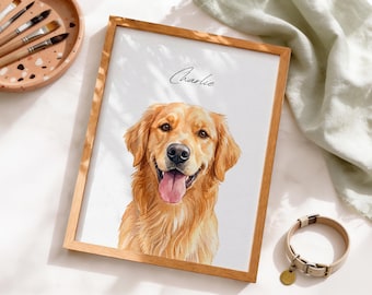 Custom Watercolor Portraits Using Pet Photo Personalized Digital Dog Portraits Cat Portraits Custom Dog Painting Portraits Pet Memorial Art