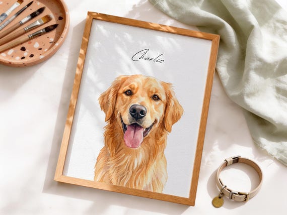 Custom Watercolor Portraits Using Pet Photo Personalized Digital Dog Portraits Cat Portraits Custom Dog Painting Portraits Pet Memorial Art