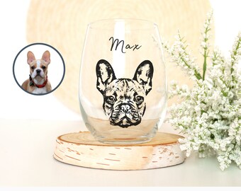 Custom Dog Wine Glasses Using Pet Photo + Name Custom Cat Shot Glasses Personalized Dog Wine Stemless Glass Custom Pet Shooter Glass