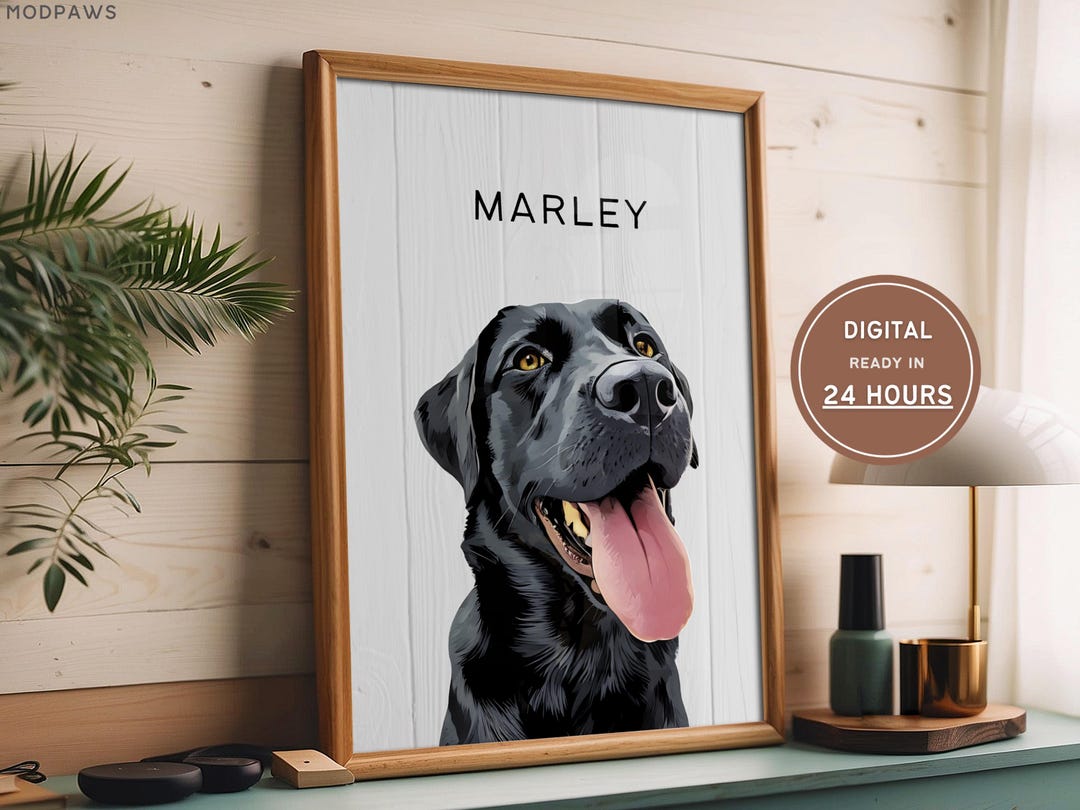Custom Pet Portraits Using Pet Photo Custom Digital Dog Portraits Cat ...