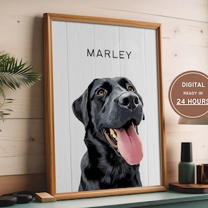 Custom Pet Portraits Using Pet Photo Custom Digital Dog Portraits Cat Portraits Personalized Dog Portraits Custom Pet Art Pet Drawing Poster