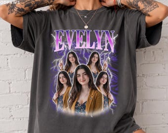 Personalized Vintage Bootleg Shirt for Her Custom Couple Photo Graphic Tee Fun Birthday Bachelor Party Gift