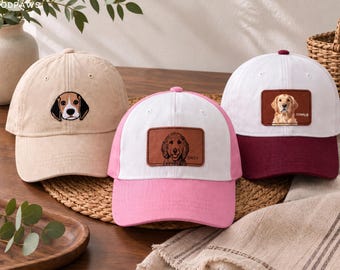 Anpassad broderad husdjursfoto pappahatt personlig hundkatt basebollkeps unik canvas porträtt present