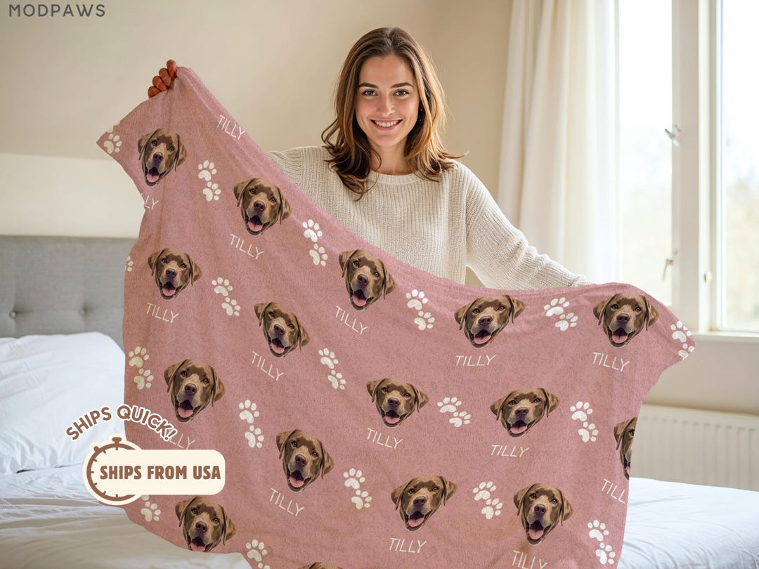 Custom Pet Blanket Using Pet Photo + Name Custom Dog Blanket ...