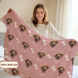 Personalisierte Haustierdecke mit Haustierfoto + Name Personalisierte Hundedecke Personalisierte Hundedecke Katzenbilddecke Haustier Fotodecke Hund Papa Geschenk