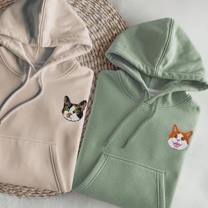 Custom EMBROIDERED Pet Hoodie Using Pet Photo + Name Custom Dog Hoodie Personalized Cat Hoody Custom Dog Custom Sweater Hooded Sweatshirt