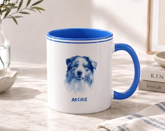 Custom Classic Pet Photo Mug Personalized Dog Mom Cat Dad Ceramic Coffee Cup Gift