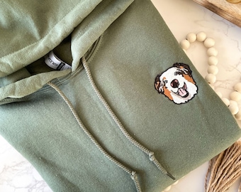 Custom EMBROIDERED Pet Hoodie Using Pet Photo + Name Custom Dog Hoodie Personalized Dog Hoody Custom Dog Custom Pet Hooded Sweatshirt
