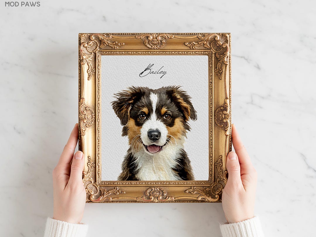 Custom Watercolor Portraits Using Pet Photo Personalized Digital Dog ...