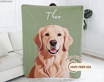 Manta personalizada para mascotas con foto y nombre de mascota, manta personalizada con retrato de perro, mantas personalizadas para perros, manta con foto de gato, regalo para papá perro