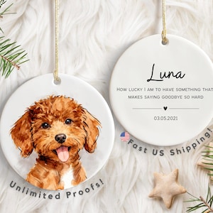 Gepersonaliseerd aquarel kerstornament voor huisdieren met foto en naam van het huisdier - Kerstornament voor honden, gepersonaliseerd hondenornament