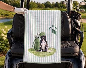Personalized Stripe Pet Golf Towel Custom Dog Photo Towels Unique Cat Lover Christmas Gift