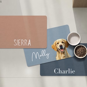 Personalized Dog Mats Using Pet Photo + Name Personalized Dog Food Mat Personalized Dog Placemat Custom Dog Bowl Mat Personalized Pet Mat