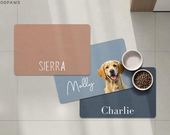 Personalized Dog Food Mat Custom Pet Gift Dog Food Mat For New Puppy Gift Custom Dog Gift Cat Gift Personalized Cat Mat Dog Bowl Mats Custom