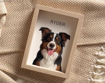 Custom Pet Portrait Painting From Photo Dog Lover Gifts For Dog Mom Dog Painting Portrait From Photo Personalized Pet Gift Pet Loss Gift