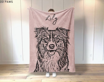 Custom Pet Blanket Using Pet Photo + Name Custom Dog Blanket Personalized Dog Blankets Cat Picture Blanket Pet Photo Blanket Dog Dad Gift