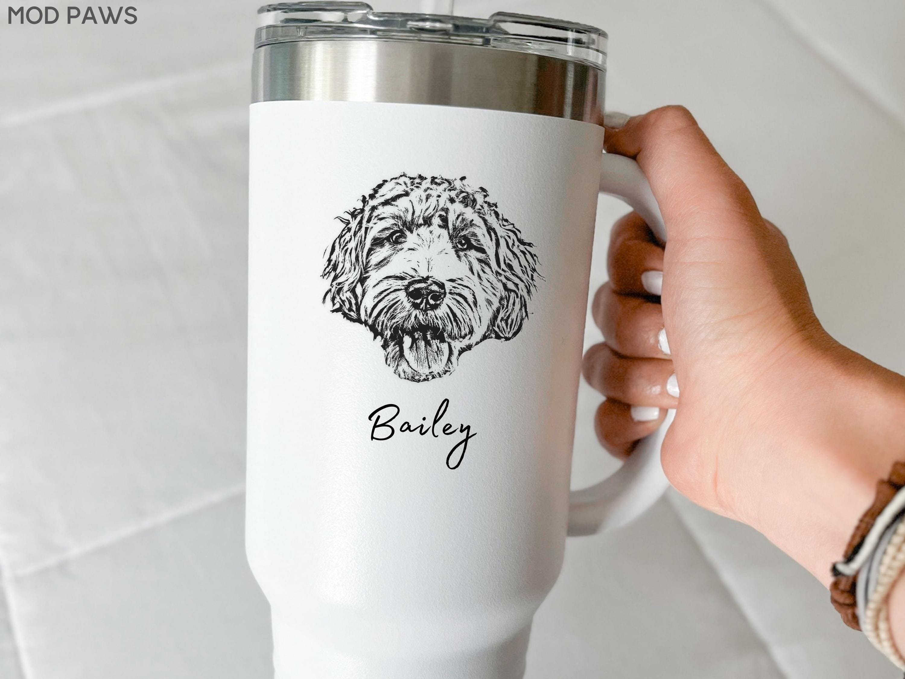 Custom Pet Insulated 40oz Tumbler with Straw Using Pet Photo + Name Custom Dog Tumbler Personalized Cup Custom Cat Tumbler Custom Travel Mug
