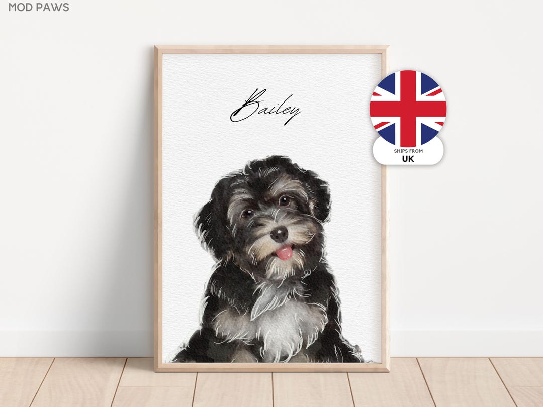 Custom Watercolor Pet Portrait From Photo – Personalized Dog & Cat ...