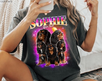 Custom Comfort Colors Vintage Pet TShirt Pet Photo + Name Custom Dog Shirt Personalized Shirt Custom T Shirts for Humans Cat Shirt 90's Tee