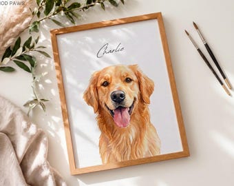 Custom Watercolor Portraits Using Pet Photo Personalized Digital Dog Portraits Cat Portraits Custom Dog Painting Portraits Pet Memorial Art