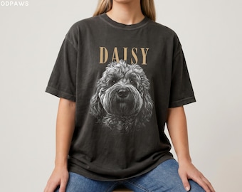 Personalized Dog Sketch Shirt Custom Pet Portrait Tee Minimalist Cat Mom Comfort Colors Clothes