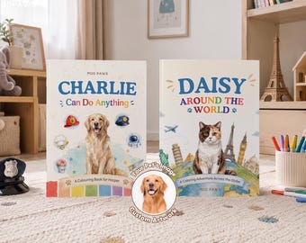 Custom Dog Coloring Book Personalized World Traveler & Dream Careers for Pet Lovers