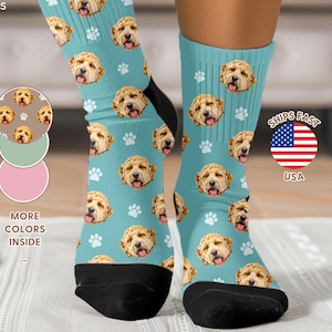 Custom Pet Photo Socks Personalized Pet Socks Custom Dog Socks Custom Cat Socks Fathers Day Gifts Cat Dad Gift Dog Dad Gifts Dog Face Sock