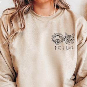 Custom Pet Sweater Using Pet Photo + Name Custom Dog Portrait Sweater Personalized Dog Pullover Dog Sweatshirt Dog Mom Gift Custom Cat Shirt