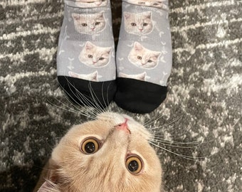 Calcetines personalizados con fotos de mascotas Calcetines personalizados para mascotas Calcetines personalizados para perros Calcetines personalizados para gatos Regalos del Día del Padre Regalo de papá gato Regalos de papá para perros Calcetines con cara de perro