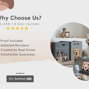 Custom Pet Toy Box Using Pet Photo Personalized Toy Box for Dog Toys Personalized Cat Toy Basket Custom Dog Toy Bin Cat Toy Storage Basket image 8
