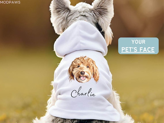 Custom Pet Hoodie Using Pet Photo Name Personalized Dog Sweater Custom Pet Clothes Puppy Outfits Cat Sweatshirts Small Big Gear Apparel Etsy UK