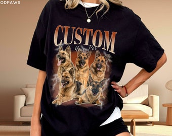 Custom Comfort Colors Vintage Pet TShirt Pet Photo + Name Custom Dog Shirt Personalized Shirt Custom T Shirts for Humans Cat Shirt 90's Tee
