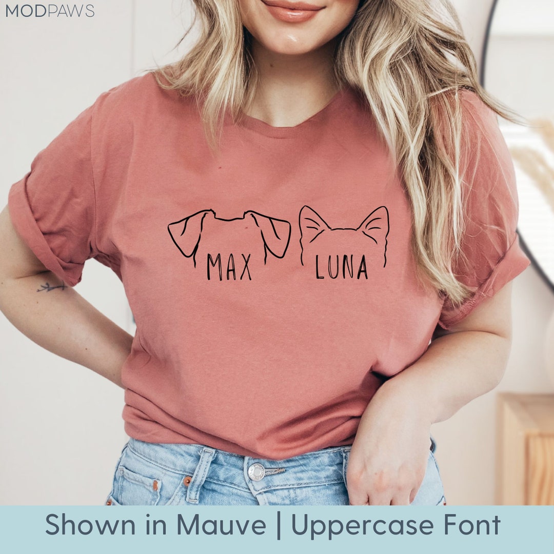 Custom Pet Ears Outline Shirt Dog Ears Name Personalized Dog Ears