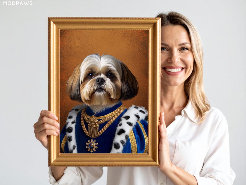 Custom Royal Pet Portraits Using Pet Photo Personalized Digital Dog Cat Pet Custom Pet Art Personalized King or Queen Pet Art Royalty image 1