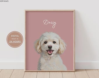Custom Pet Portrait From Picture Custom Dog Portrait Custom Pet Portrait Pet Memorial Gifts Custom Cat Drawing Custom Cat Paintings