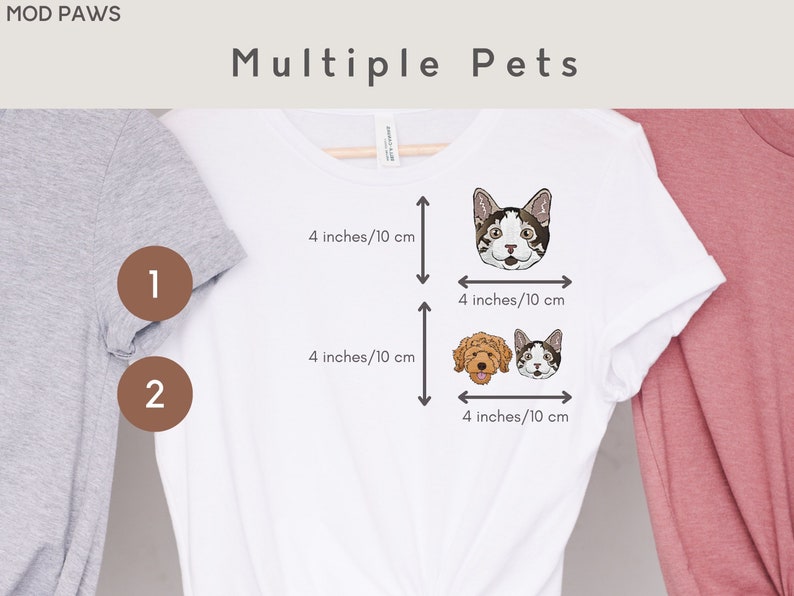 Custom EMBROIDERED Pet Shirt Pet Photo Name Custom Dog Shirt Personalized Dog Shirt Custom Dog T Shirts Custom Cat Shirt T-Shirts image 5