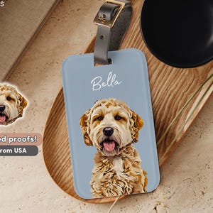 Aangepaste bagagelabel voor huisdieren met foto en naam van huisdier Gepersonaliseerde bagagelabel voor honden Aangepaste bagagelabel voor huisdierenkofferlabels Aangepaste bagagelabels voor katten
