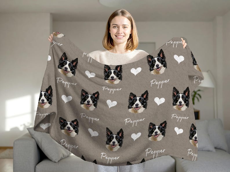 Custom Pet Blanket Using Pet Photo + Name Custom Dog Blanket ...